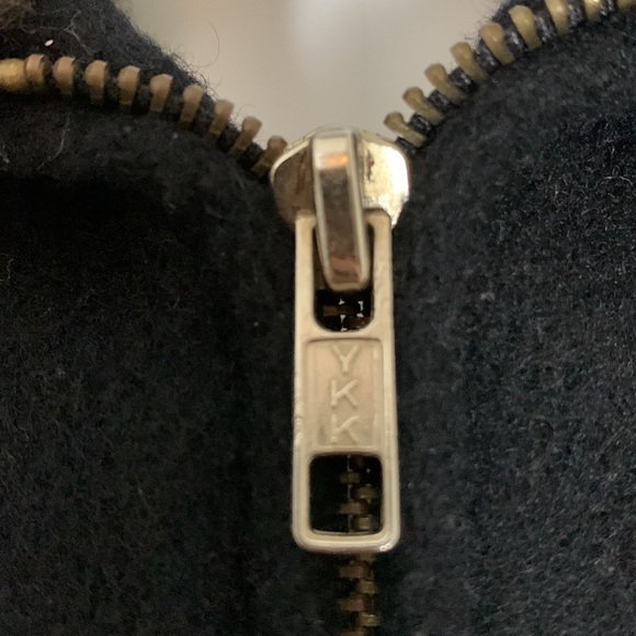 Womens Vintage Herman Kay Wool Black Coat W Brown Fur Trim Size M - Picture 6 of 10